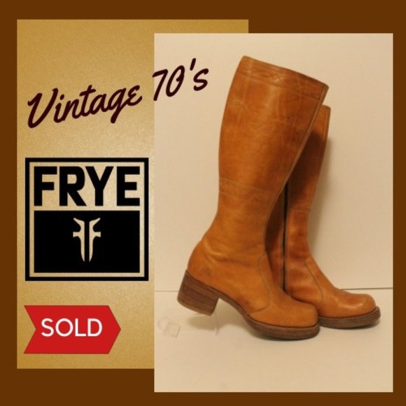 Frye Shoes - VINTAGE 70s FRYE BOHO HIPPIE WHISKEY LEATHER BOOTS